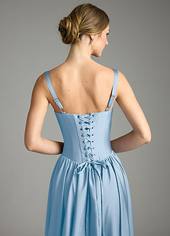 Azazie Evadina Suknie dla druhen Linia A Gorset Satyna elastyczna Do ziemi Sukienka image6