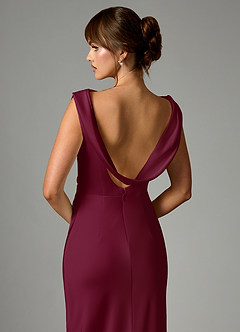 Azazie Kieryn Robes de demoiselle d'honneur Robe Sirène en Satin extensible Plissée Mûre image2