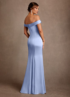Azazie Boone Mother of the Bride Dresses Ice Mermaid Off the Shoulder Stretch Satin Dress image3