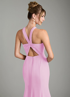 Azazie Rue Bridesmaid Dresses Candy Pink A-Line Halter Chiffon Dress image6