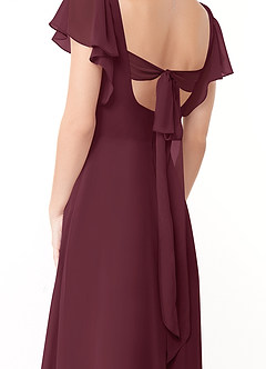 Azazie Syenna Bridesmaid Dresses Cabernet A-Line Ruched Chiffon Dress image3