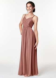 Azazie Luxy Junior Candy Pink Pleated Mesh Dress image5