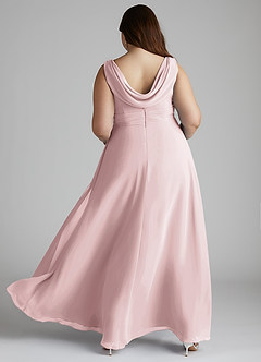 Azazie Karina Bridesmaid Dresses Blushing Pink A-Line Pleated Chiffon Dress image9