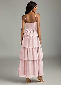 Azazie Kaiden Bridesmaid Dresses Blushing Pink A-Line Sweetheart Neckline Chiffon Dress image2
