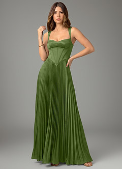 Azazie Avenelle Bridesmaid Dresses Juniper A-Line Corset Stretch Satin Dress image4