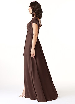 Azazie Omari Bridesmaid Dresses Ganache A-Line Chiffon Dress image3