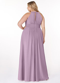 Azazie Bonnie Bridesmaid Dresses Wisteria A-Line Keyhole Ruched Chiffon Dress image7