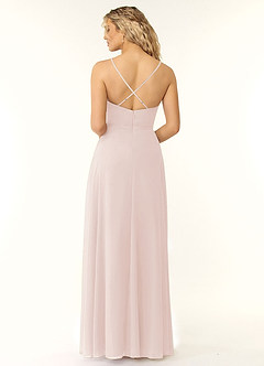 Azazie Naeem Bridesmaid Dresses Rose Petal A-Line V-Neck Ruffle Chiffon Dress image2