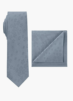 front Conjunto de corbata jacquard y pañuelo de bolsillo