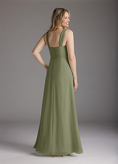 Azazie Weisz Mother of the Bride Dresses Pistachio A-Line Square Neckline Pleated Chiffon Dress image5