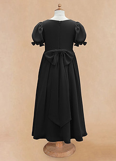 Azazie Joss vestidos de niña de las flores Vestido de Negro de Gasa de Corte En A con Con mangas image6