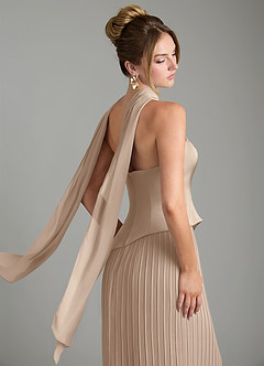 Azazie Tierney Bridesmaid Dresses Taupe A-Line Strapless Chiffon Convertible Dress image11