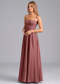 Azazie Elita Brautjungfernkleider A-Linie Plissee Stretch-Satin Kleid Amethyst image4