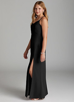 Azazie Becca Junior Black Mermaid Chiffon Dress image6