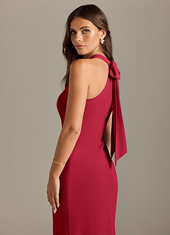 Azazie Doretta Bridesmaid Dresses Scarlet Mermaid Pleated Chiffon Dress image6
