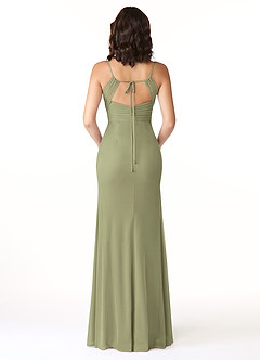 Azazie Reneya Bridesmaid Dresses Pistachio Mermaid Bow Mesh Dress image2