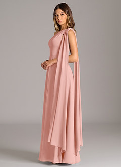 Azazie Tella Bridesmaid Dresses Rosette A-Line One Shoulder Chiffon Dress image5