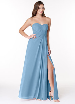 Azazie Arabella Allure Robes de demoiselle d'honneur Robe Trapèze Convertible en Mousseline de soie Encolure en Forme de Cœur Acier Bleuté image5