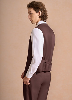 front James Espresso Structured Stretch Suit Vest