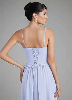 Azazie Alisha Robes de demoiselle d'honneur Robe Trapèze en Mousseline de soie Corset Lavande image10