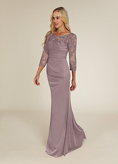 Azazie Alisondra Mother of the Bride Dresses Dusk Sheath Scoop Lace Lace Dress image3