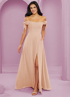 Barbie ♥ Azazie Bridesmaid Dresses English Rose A-Line Off the Shoulder Chiffon Convertible Dress image1