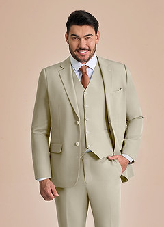 front James Tan Structured Stretch Suit Jacket