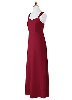 Azazie Denice Junior Burgundy A-Line Chiffon Dress image10