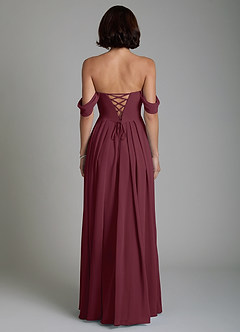 Azazie Loisa Brautjungfernkleider Wandelbar A-Linie Korsett Chiffon Kleid Cabernetrot image2