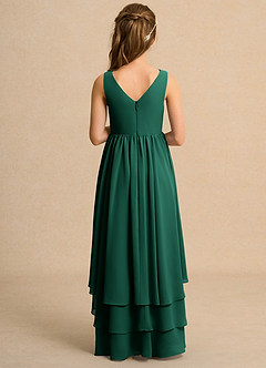 Azazie Kitten Junior Formal Blumenmädchenkleider A-Linie Chiffon Kleid Smaragd image2