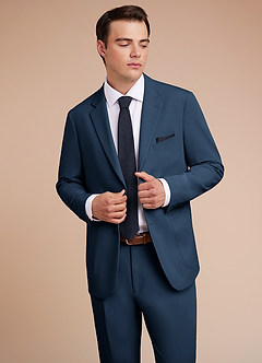 front Owen Dark Navy Lightweight Tailored Suit Jacket