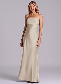 Azazie Ailanie Brudtärnklänningar Klä av Tubklänning i Stretch Satin Axelbandslös Frost image1