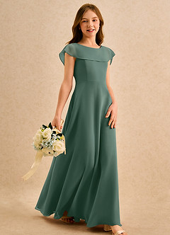 Azazie Kittie Girls Formal Flower Girl Klänningar Klänning A-Line i Chiffong image4