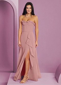 Barbie ♥ Azazie Bridesmaid Dresses Dusty Rose A-Line Sweetheart Neckline Chiffon Dress image3