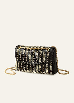 front Elegant Crystal-Embellished Evening Bag