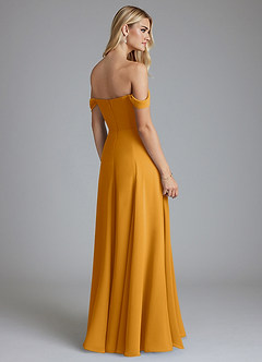 Azazie Seriana Brudtärnklänningar Klä av A-Linje i Chiffong Av axeln Knäck image2