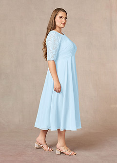 Azazie Dorothea Mother of the Bride Dresses Sky Blue A-Line Scoop lace Chiffon Dress image7