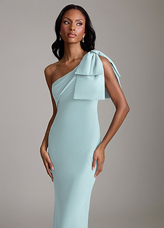Azazie Yuanna Bridesmaid Dresses Mist Mermaid One Shoulder Chiffon Dress image3