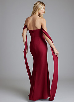 Azazie Solstice Venta Final Vestido de Sky Blue de Gasa de Corte Sirena Convertible con Sin tirantes image9