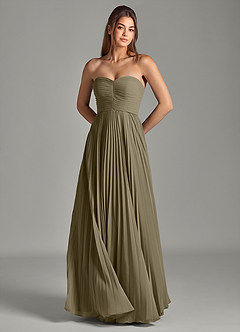 Azazie Chiana Abiti da Damigella Abito A-Line in Chiffon Senza Cinturino Willow Green image2