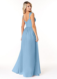 Azazie Cleobella Bridesmaid Dresses Steel Blue A-Line Sweetheart Lace Chiffon Dress image5