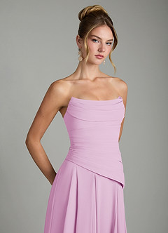 Azazie Gabriela Bridesmaid Dresses Candy Pink A-Line Corset Chiffon Dress image10
