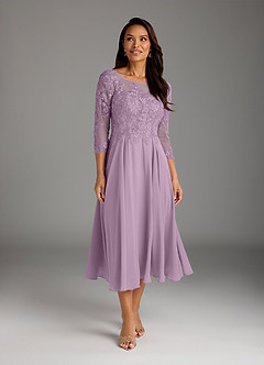 Azazie Marge Mother of the Bride Dresses Wisteria A-Line Scoop Lace Chiffon Dress image2
