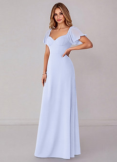 Azazie Fatima Bridesmaid Dresses Lavender A-Line with Pockets Chiffon Dress image4