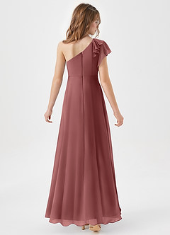 Azazie Arabella Junior Abito A-Line in Chiffon Increspato Ametista image6