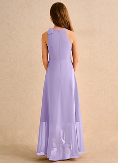 Azazie Boop Girls Formal vestidos de niña de las flores Vestido de Lila de Gasa de Corte en A con Lazo image2