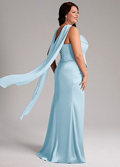 Azazie Sorrel Bridesmaid Dresses Sky Blue Mermaid Strapless Stretch Satin Convertible Dress image8