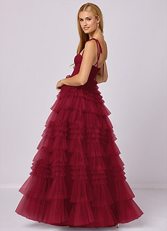 Barbie ♥ Azazie Bridesmaid Dresses Burgundy A-Line Sweetheart Neckline Tulle Dress image2