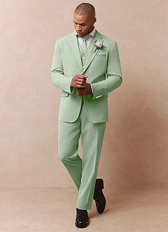 front James Dusty Sage Structured Stretch 3-piece suit
