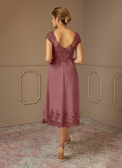 Azazie Terrano Mother of the Bride Dresses Desert Rose A-Line Scoop Lace Dress image3